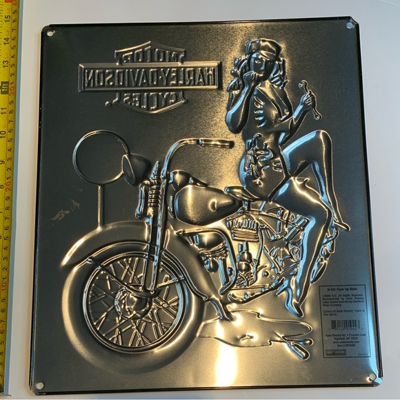 Retro Harley-Davidson Motorcycles Metal Sign  Mechanic Pin-Up Limited Edition - Picture 3 of 6
